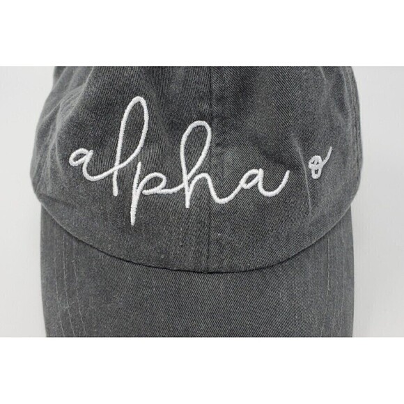 ALPHA OMICRON SORORITY ALPHA O GREY COTTON BASEBALL HAT SISTERHOOD GREEK RUSH - Picture 2 of 13